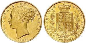 1 Соверен Австралія (1788 - 1939) Золото Вікторія (1819 - 1901)