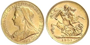 1 Соверен Австралія (1788 - 1939) Золото Вікторія (1819 - 1901)