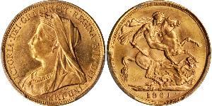 1 Соверен Австралія (1788 - 1939) Золото Вікторія (1819 - 1901)
