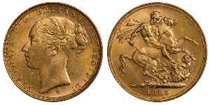 1 Соверен Австралія (1788 - 1939) Золото Вікторія (1819 - 1901)