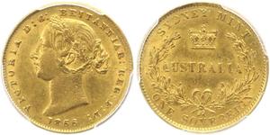 1 Соверен Австралія (1788 - 1939) Золото Вікторія (1819 - 1901)