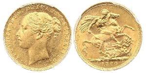 1 Соверен Австралія (1788 - 1939) Золото Вікторія (1819 - 1901)