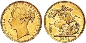 1 Соверен Австралія (1788 - 1939) Золото Вікторія (1819 - 1901)