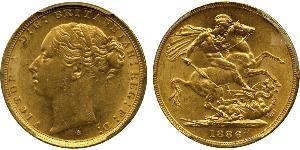 1 Соверен Австралія (1788 - 1939) Золото Вікторія (1819 - 1901)