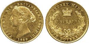 1 Соверен Австралія (1788 - 1939) Золото Вікторія (1819 - 1901)