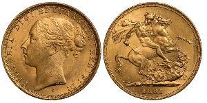 1 Соверен Австралія (1788 - 1939) Золото Вікторія (1819 - 1901)
