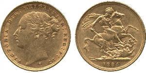 1 Соверен Австралія (1788 - 1939) Золото Вікторія (1819 - 1901)