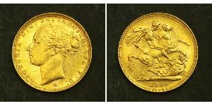 1 Соверен Австралія (1788 - 1939) Золото Вікторія (1819 - 1901)