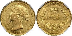 1 Соверен Австралія (1788 - 1939) Золото Вікторія (1819 - 1901)