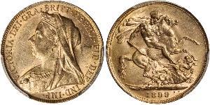 1 Соверен Австралія (1788 - 1939) Золото Вікторія (1819 - 1901)