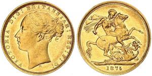 1 Соверен Австралія (1788 - 1939) Золото Вікторія (1819 - 1901)