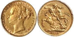 1 Соверен Австралія (1788 - 1939) Золото Вікторія (1819 - 1901)
