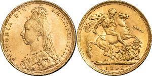 1 Соверен Австралія (1788 - 1939) Золото Вікторія (1819 - 1901)