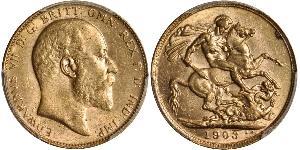 1 Соверен Австралія (1788 - 1939) Золото Едвард VII (1841-1910)