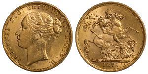 1 Соверен Австралія (1788 - 1939) Золото Вікторія (1819 - 1901)