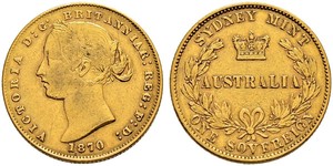 1 Соверен Австралія (1788 - 1939) Золото Вікторія (1819 - 1901)