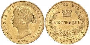 1 Соверен Австралія (1788 - 1939) Золото Вікторія (1819 - 1901)