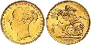 1 Соверен Австралія (1788 - 1939) Золото Вікторія (1819 - 1901)