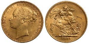 1 Соверен Австралія (1788 - 1939) Золото Вікторія (1819 - 1901)