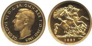 1 Соверен Велика Британія (1922-) Золото Георг VI (1895-1952)