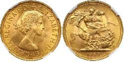 1 Соверен Великобритания (1922-) Золото Елизавета II (1926-2022)