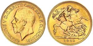 1 Соверен Південно-Африканська Республіка (1910 - ) Золото Георг V (1865-1936)