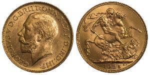 1 Соверен Соединённое королевство Великобритании и Ирландии (1801-1922) Золото Георг V (1865-1936)