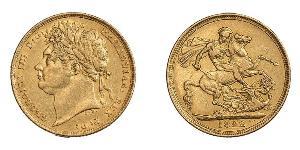 1 Соверен Соединённое королевство Великобритании и Ирландии (1801-1922) Золото Георг IV (1762-1830)