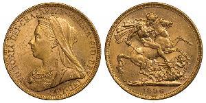 1 Соверен Соединённое королевство Великобритании и Ирландии (1801-1922) Золото Виктория (1819 - 1901)