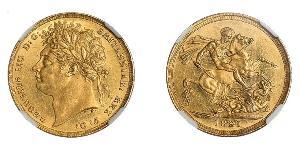 1 Соверен Соединённое королевство Великобритании и Ирландии (1801-1922) Золото Георг IV (1762-1830)