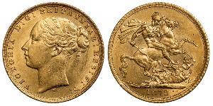 1 Соверен Соединённое королевство Великобритании и Ирландии (1801-1922) Золото Виктория (1819 - 1901)