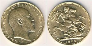 1 Соверен Соединённое королевство Великобритании и Ирландии (1801-1922) Золото Эдуард VII (1841-1910)
