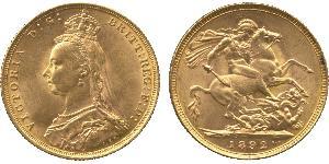 1 Соверен Соединённое королевство Великобритании и Ирландии (1801-1922) Золото Виктория (1819 - 1901)