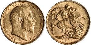 1 Соверен Соединённое королевство Великобритании и Ирландии (1801-1922) Золото Эдуард VII (1841-1910)