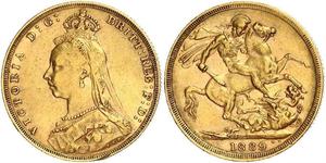 1 Соверен Сполучене королівство Великобританії та Ірландії (1801-1922) Золото Вікторія (1819 - 1901)