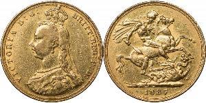 1 Соверен Сполучене королівство Великобританії та Ірландії (1801-1922) Золото Вікторія (1819 - 1901)