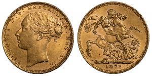 1 Соверен Сполучене королівство Великобританії та Ірландії (1801-1922) Золото Вікторія (1819 - 1901)