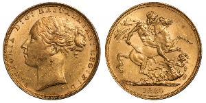 1 Соверен Сполучене королівство Великобританії та Ірландії (1801-1922) Золото Вікторія (1819 - 1901)