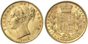 1 Соверен Сполучене королівство Великобританії та Ірландії (1801-1922) Золото Вікторія (1819 - 1901)