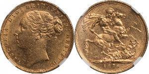 1 Соверен Сполучене королівство Великобританії та Ірландії (1801-1922) Золото Вікторія (1819 - 1901)