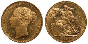 1 Соверен Сполучене королівство Великобританії та Ірландії (1801-1922) Золото Вікторія (1819 - 1901)