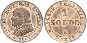 1 Сольдо Папська держава (752-1870)  Пій IX (1792- 1878)