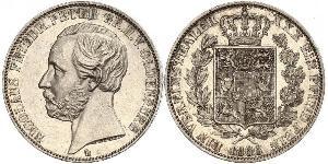 1 Талер Grand Duchy of Oldenburg (1814 - 1918) Серебро Пётр II Ольденбургский (1827 - 1900)