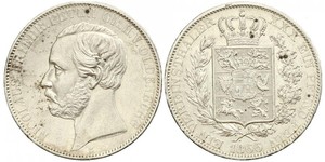 1 Талер Grand Duchy of Oldenburg (1814 - 1918) Серебро Пётр II Ольденбургский (1827 - 1900)