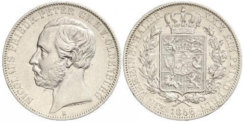 1 Талер Grand Duchy of Oldenburg (1814 - 1918) Серебро Пётр II Ольденбургский (1827 - 1900)