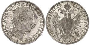 1 Талер Австрийская империя (1804-1867) Серебро Франц Иосиф I (1830 - 1916)