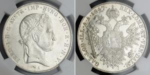 1 Талер Австрийская империя (1804-1867) Серебро Ferdinand I of Austria (1793 - 1875)