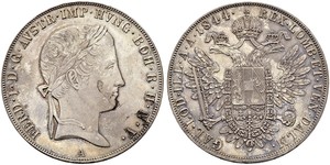 1 Талер Австрийская империя (1804-1867) Серебро Ferdinand I of Austria (1793 - 1875)