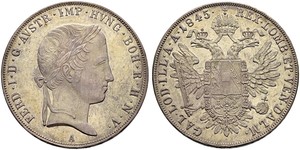 1 Талер Австрийская империя (1804-1867) Серебро Ferdinand I of Austria (1793 - 1875)
