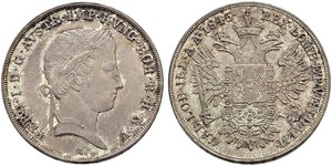 1 Талер Австрийская империя (1804-1867) Серебро Ferdinand I of Austria (1793 - 1875)